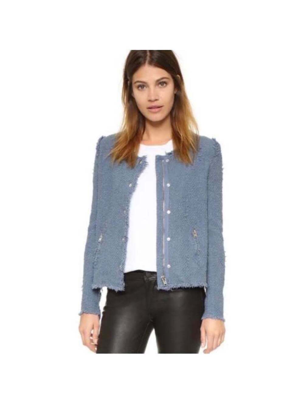 IRO Agnette Jacket Stone Blue - NWT $582 MSRP